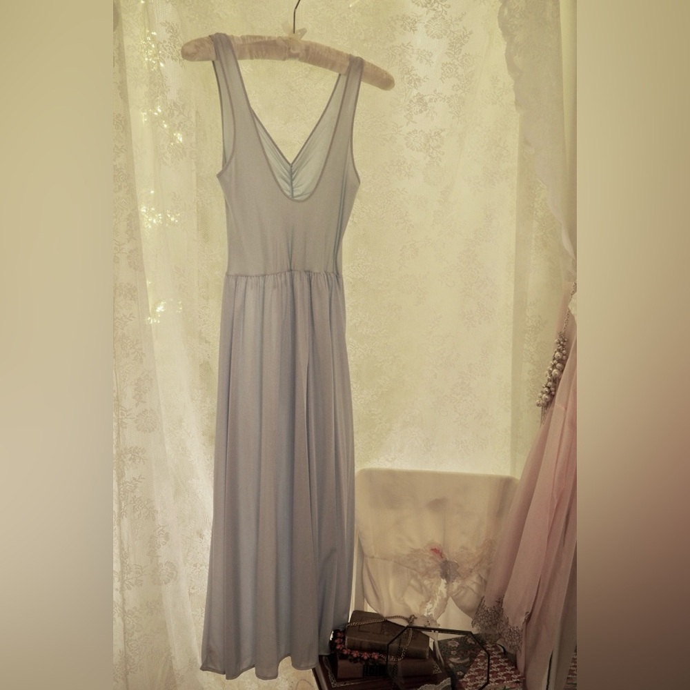 Vintage - Two Tone Blue Balletcore Slip Dress with Low Back